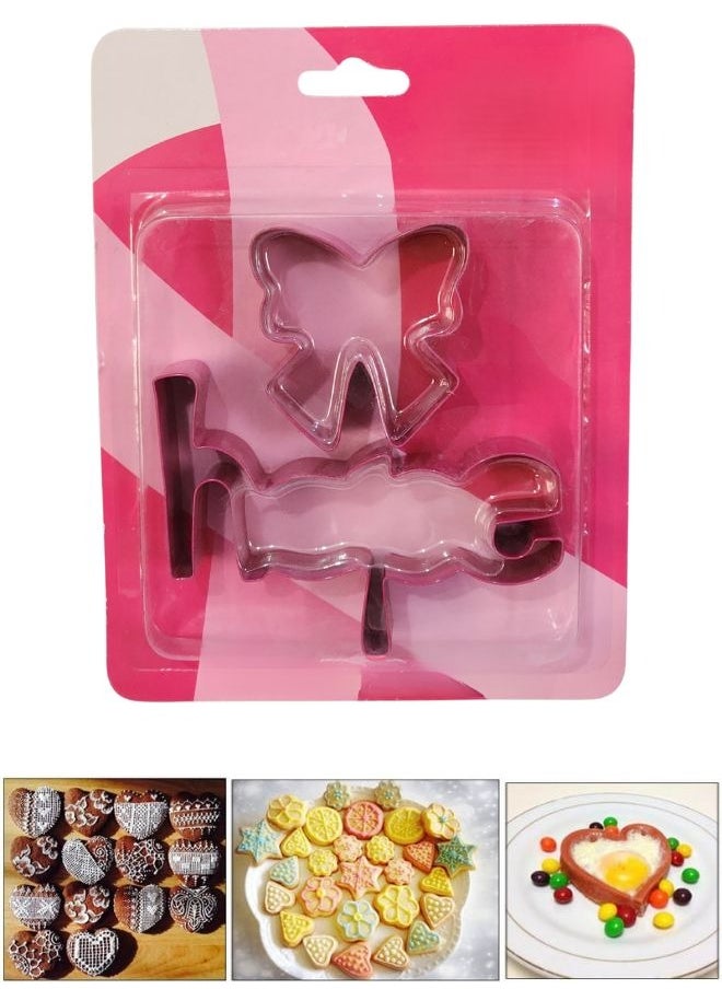 FALMER 2 Piece Stainless Steel Baking Biscuit Pastry Cutter Mold  - Image 1