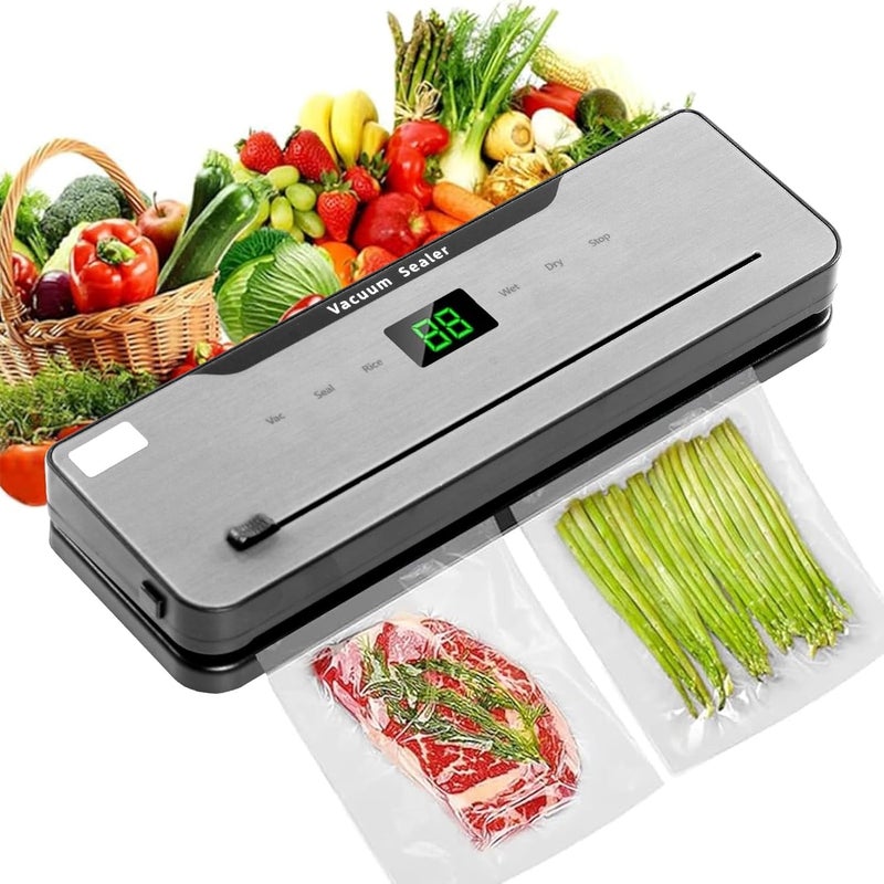 TDOO Vacuum Sealer, Food Vacuum Sealer Machine, 8-in-1 Food Vacuum Machine, Build-in Cutter, Dry&Moist Modes, Multi-Functional Food Vacuum Sealer with 30 Vacuum Bags 20 * 30cm - Image 1
