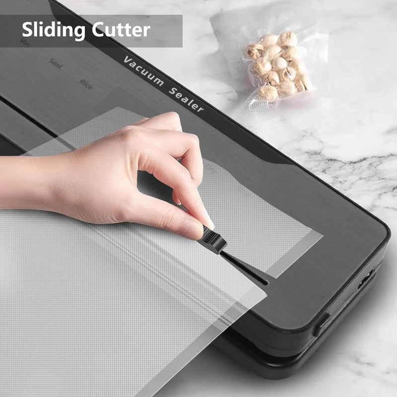 TDOO Vacuum Sealer, Food Vacuum Sealer Machine, 8-in-1 Food Vacuum Machine, Build-in Cutter, Dry&Moist Modes, Multi-Functional Food Vacuum Sealer with 30 Vacuum Bags 20 * 30cm - Image 4
