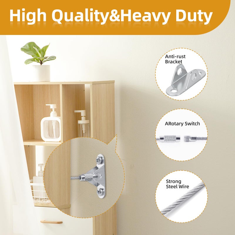 ChenYu Furniture Anchors 10 Pack for Baby proofing and Furniture Wall Anchor, Wall Anchors for Baby proofing cabinets, Securing 400 lbs, Safety Essentials for Home - Image 4