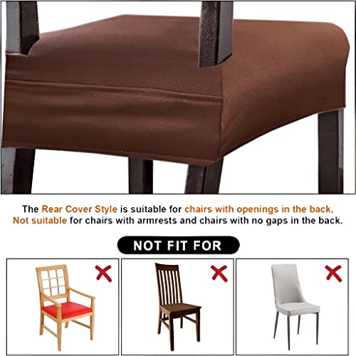 FABANE Spandex Universal Size Dining Chair Seat Cover Set Of 4 Seater Pcs Are Easily Washable Strechable And Comfortable For Dining Room (4 Seat Cover, Solid Brown) - Image 3