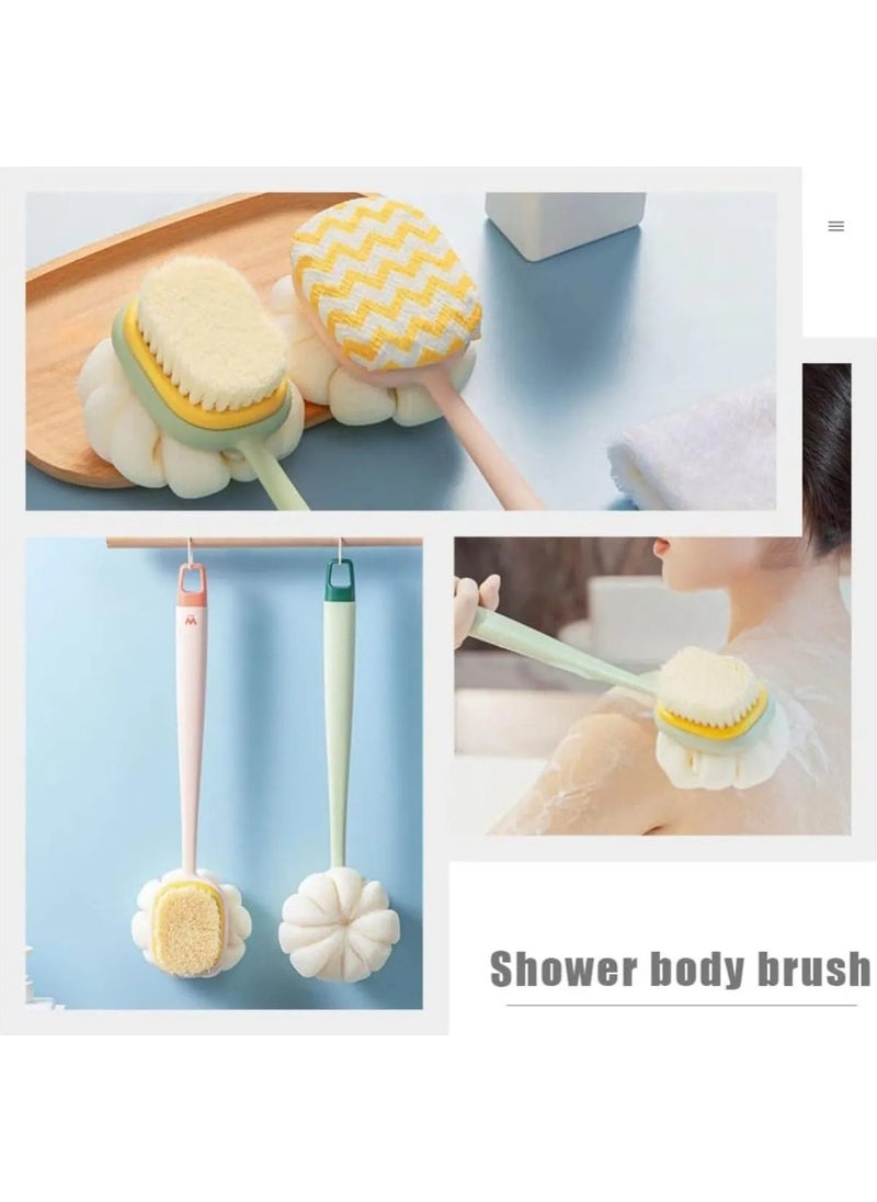 Octopus Bazaar - 2 in 1 Mixed Color Massage Soft Shower Loofah and Pumpkin Cleaning Brush Body Scrubber Massage Bath Scrubber - Image 1