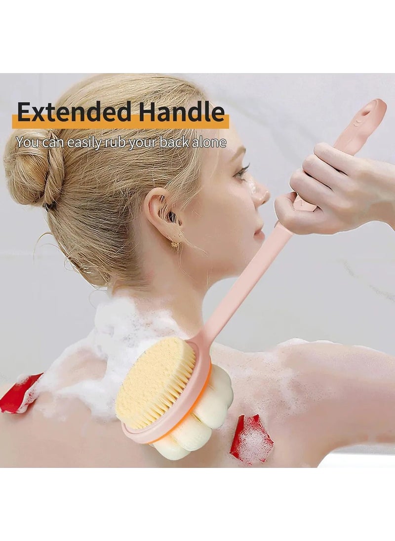 Octopus Bazaar - 2 in 1 Mixed Color Massage Soft Shower Loofah and Pumpkin Cleaning Brush Body Scrubber Massage Bath Scrubber - Image 1