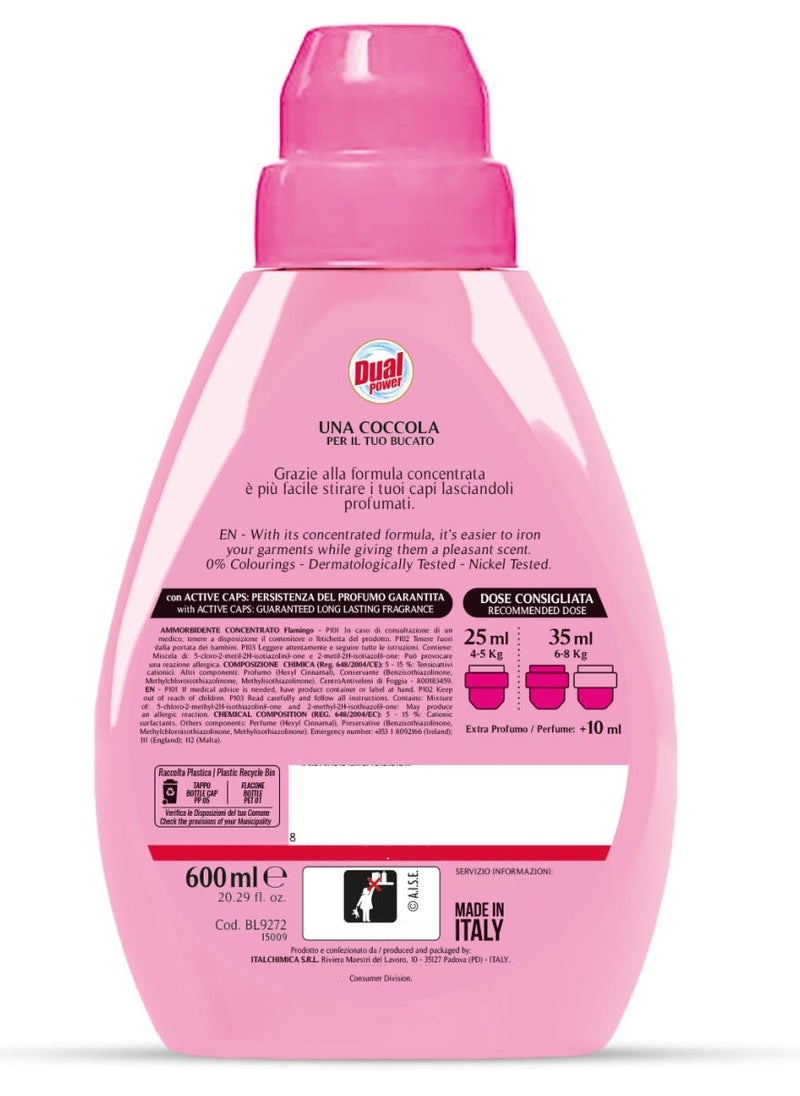 Dual Power - Flamingo Fabric Softener 24 Wash 600 ML - Image 1