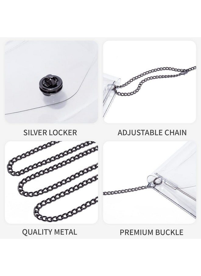 Vorspack - Clear Purse Gift For Women Stadium Approved Clear Crossbody Bag Cute For Sports Concert Prom Party Present Clear(Black Chain) - Image 1
