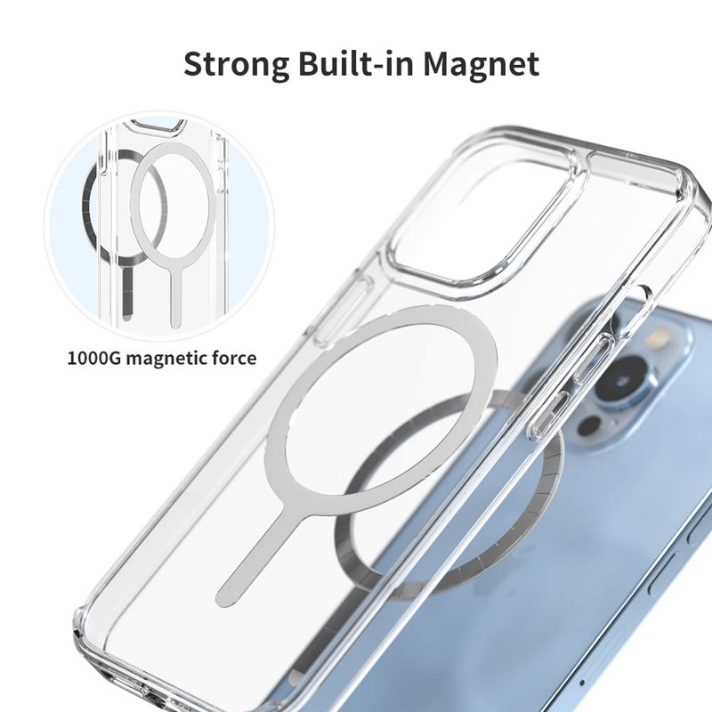 Sinjimoru for iPhone 15 Case, Compatible with MagSafe, Anti-Yellowing UV Coating, PC & TPU Clear Shockproof Design 1000G Strong Magnet M-Airclo Basic - Image 3