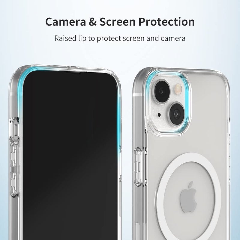 Sinjimoru for iPhone 15 Case, Compatible with MagSafe, Anti-Yellowing UV Coating, PC & TPU Clear Shockproof Design 1000G Strong Magnet M-Airclo Basic - Image 4