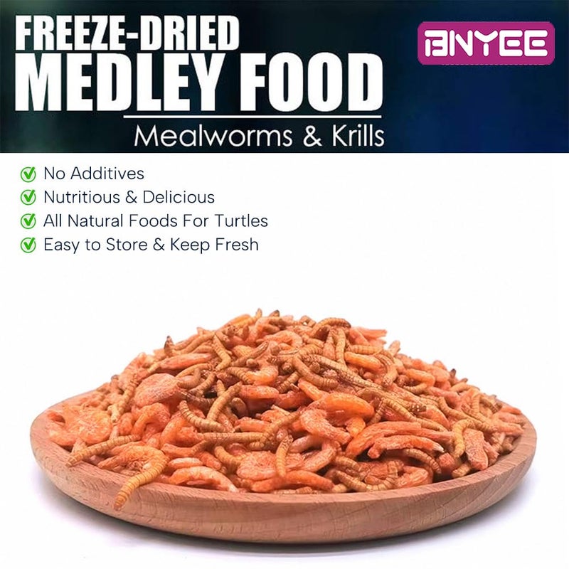 طعام السلاحف المائية - روبيان مجفف بالتجميد وديدان الوجبة للسلاحف المائية، تنين اللحية والزواحف والبرمائيات الأخرى - Image 2