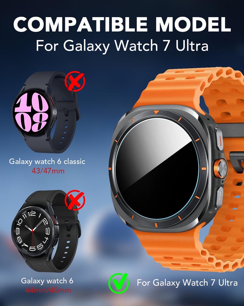 SPGUARD 4 Pack for 2025/2024 Galaxy Watch Ultra 47mm Screen Protector, Tempered Glass, 9H Hardness, Anti Scratch, Bubble Free for Samsung Galaxy Watch Ultra 7 47mm(NOT for Others Models) - Image 2
