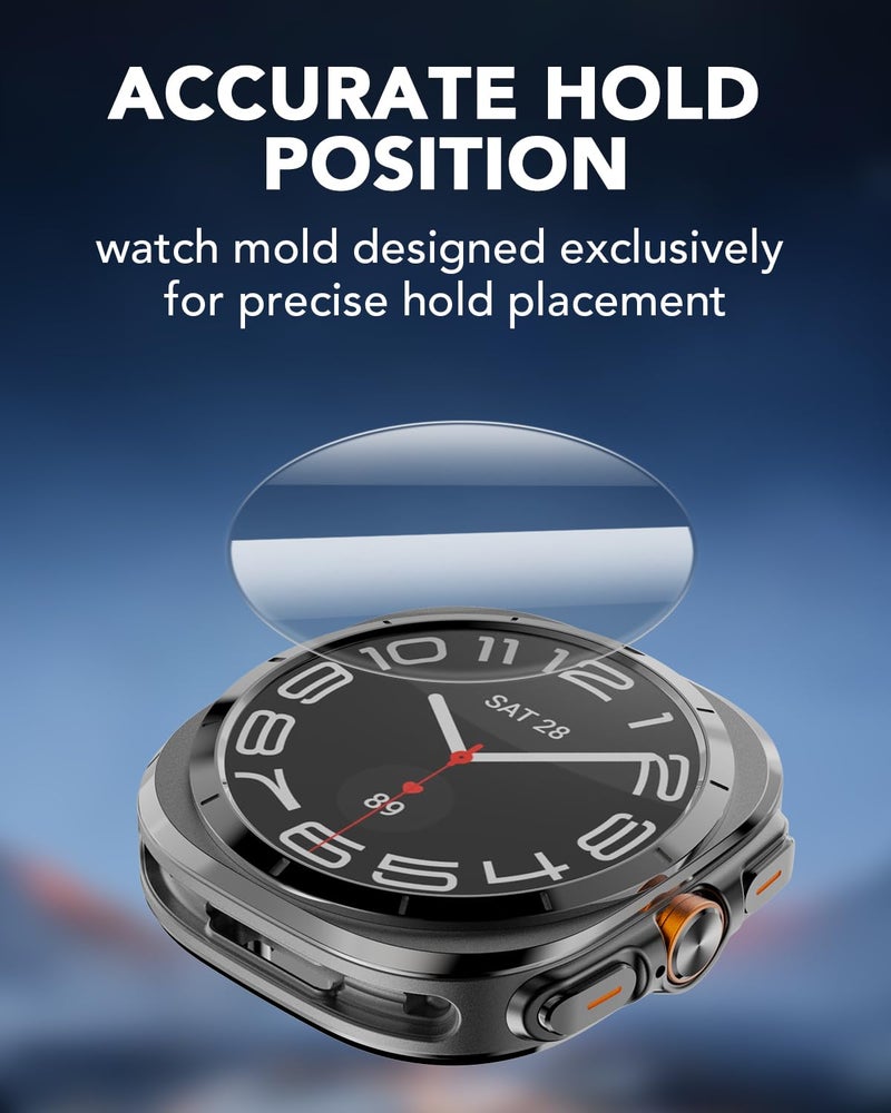 SPGUARD 4 Pack for 2025/2024 Galaxy Watch Ultra 47mm Screen Protector, Tempered Glass, 9H Hardness, Anti Scratch, Bubble Free for Samsung Galaxy Watch Ultra 7 47mm(NOT for Others Models) - Image 3
