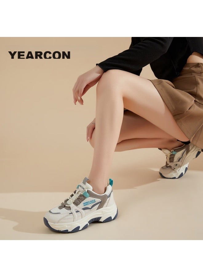 YEARCON Yierkang Women's Chunky Sneakers, Breathable Mesh Casual Sports Shoes, Lightweight Women's Footwear E63101130, Sky Blue, Size 38 - Image 3