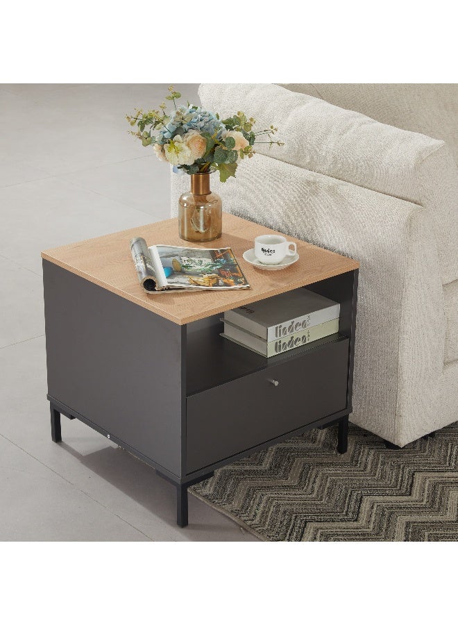 Home Box Siesta End Table - Black and Wood Finish - Image 1