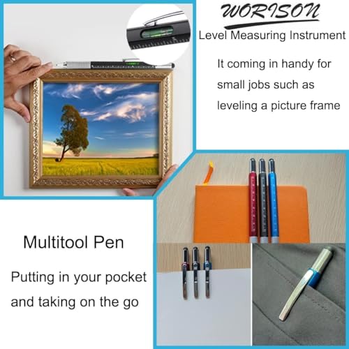 Worison 6in1 MultiTool Pen with Ruler, Level gauge, Ball Pen, Stylus and 2 Screwdriver, Ball Pen - Image 5