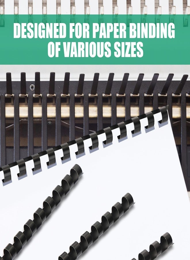 Maitys 300 Pcs Plastic Binding Combs Bulk 19 Ring Comb Spines Letter Size Spiral Binding for Notebook Calendar Picture(3/8 Inch,Black) - Image 4