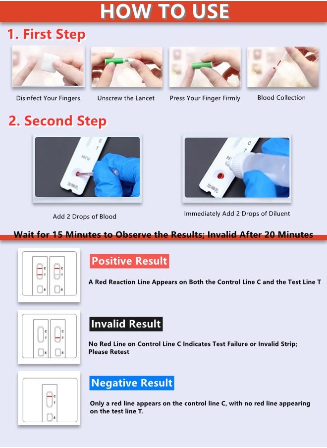 Wondfo Test Strips 4 in 1 4th Generation STD Self-Test Antigen 2 Boxes * 2 kits  - Image 3