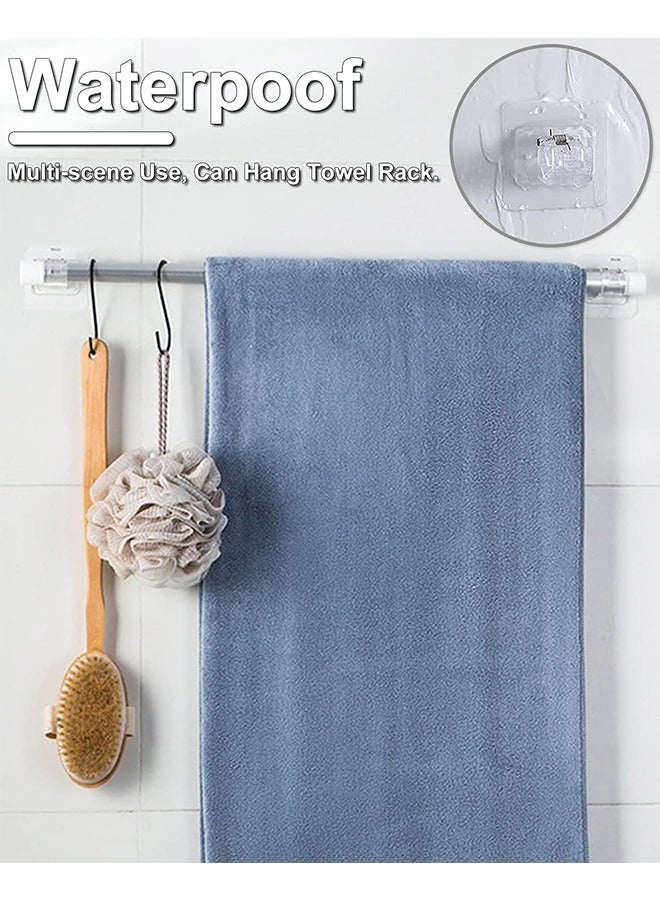 Curtain Rod Bracket No Drilling 8pcs, Self Adhesive Curtain Rod Brackets, Nail Free Adjustable Drapery Towel Holder Fixing Hook for Home Bathroom Kitchen and Hotel Use (Transparent) - Image 3