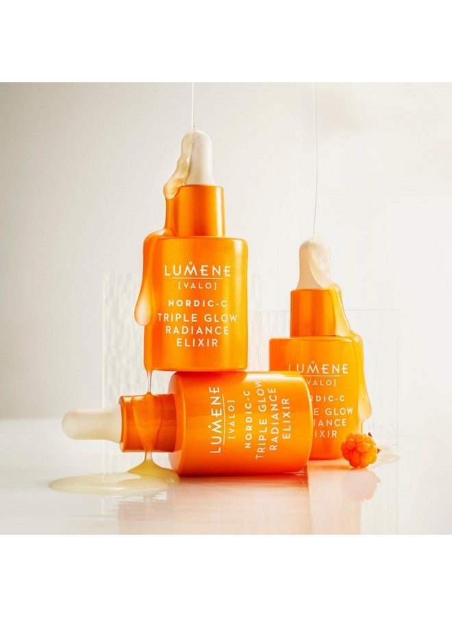 Lumene Nordicc [Valo] Triple Glow Radiance Elixir Hydrating Antiaging Vitamin C Serum For Enhanced Skin Glow Ferulic Acid & Vitamin Face Serum (1 Fl Oz.) - Image 2
