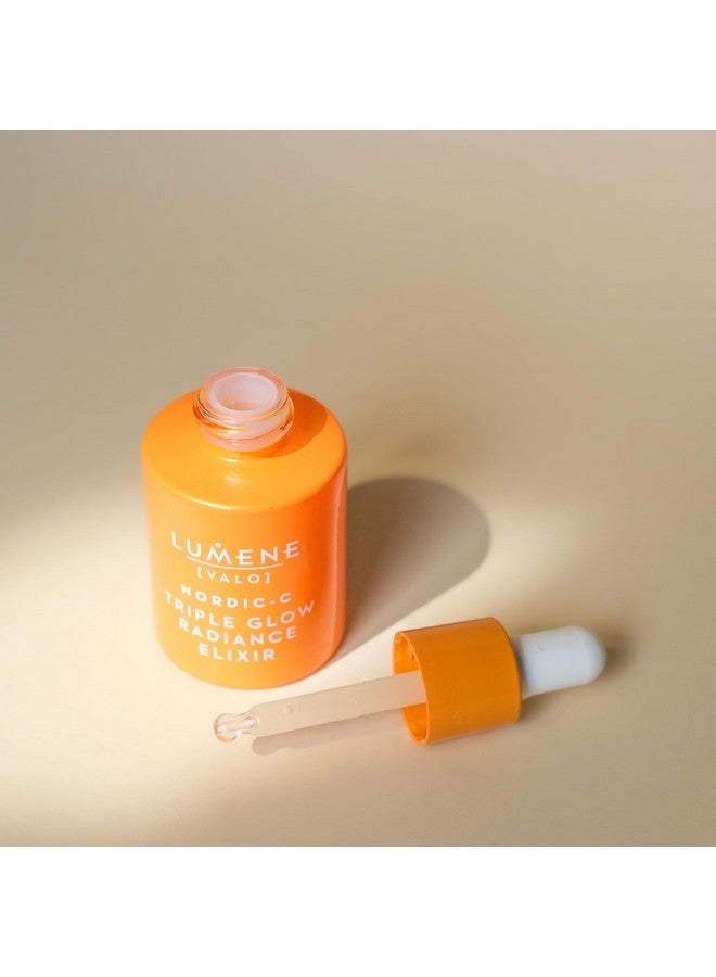 Lumene Nordicc [Valo] Triple Glow Radiance Elixir Hydrating Antiaging Vitamin C Serum For Enhanced Skin Glow Ferulic Acid & Vitamin Face Serum (1 Fl Oz.) - Image 3