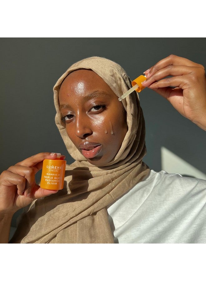 Lumene Nordicc [Valo] Triple Glow Radiance Elixir Hydrating Antiaging Vitamin C Serum For Enhanced Skin Glow Ferulic Acid & Vitamin Face Serum (1 Fl Oz.) - Image 4