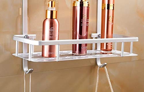 HOME CUBE 1 Pc 2 Layer Aluminum Multipurpose Kitchen Bathroom Shelf Wall Mount Storage Rack Bathroom Rack Soap Holder Storage Box Shower Rack Shelf - Silver - Image 5