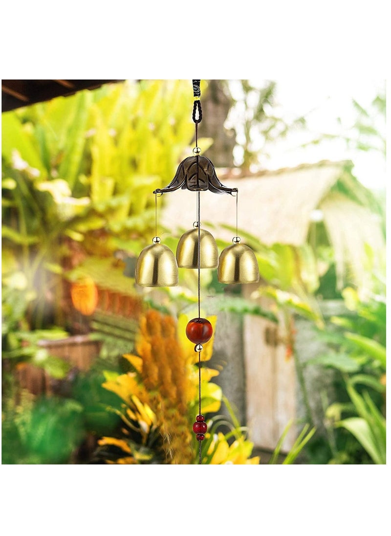 KASTWAVE - Wind Chimes, Vintage Metal Wind Chime Bells Chinese Feng Shui Lucky Bell Hanging Ornament for Home Outdoor Indoor Decor Garden Hanging Decoration 3 Pieces - Image 1