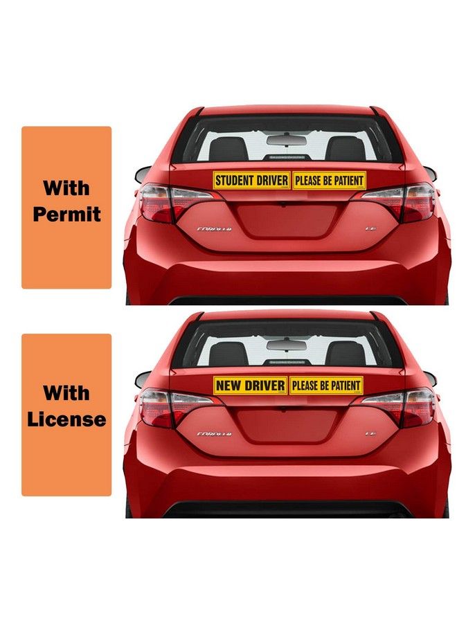 TOTOMO New Driver Student Driver Magnet For Car Large 12”X3” Magnetic Reflective Vehicle Safety Sign For Rookie Learner Drivers Removable Bumper Sticker Please Be Patient - Image 3