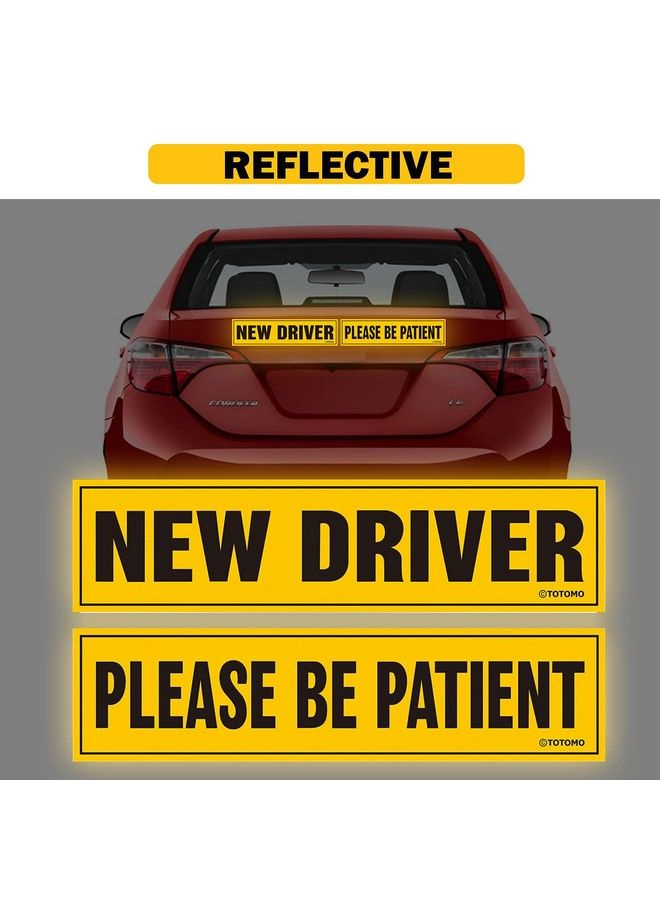 TOTOMO New Driver Student Driver Magnet For Car Large 12”X3” Magnetic Reflective Vehicle Safety Sign For Rookie Learner Drivers Removable Bumper Sticker Please Be Patient - Image 5