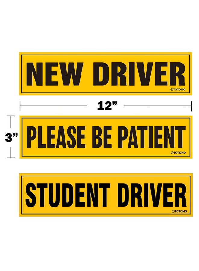 TOTOMO New Driver Student Driver Magnet For Car Large 12”X3” Magnetic Reflective Vehicle Safety Sign For Rookie Learner Drivers Removable Bumper Sticker Please Be Patient - Image 4