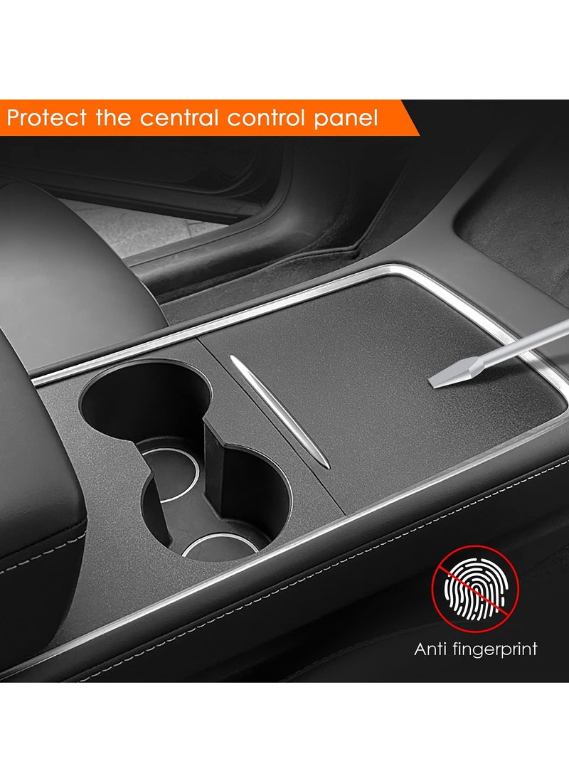 KASTWAVE Center Console Wrap Kit for Tesla Model 3 / Model Y 2021 Matte Black Console Cover Interior Trim Wrap Kit for Tesla 2021 Accessories (Black) - Image 4