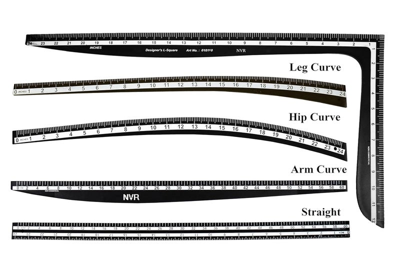 NVR tailoring scales of 5 different shapes HipCurve Leg Curve Arm Curve straight L Curve shape scales for fashion designingtailoring sewing kit - Image 1