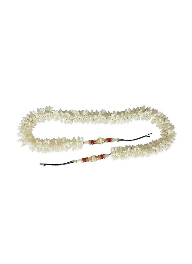 Zintalic - Artificial Hair Gajra For Bun Hair Accessories Set, White (Pack Of 1) - Image 1