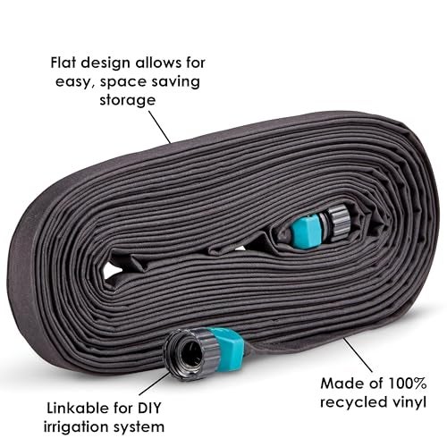 Gilmour 25' Black Flat Weeper Soaker Hose for Garden Beds, Drip Irrigation Outdoor Hose, Flexible Garden Hose for Vegetable Gardens, Flower Beds, Lawns, and Orchards - Image 3