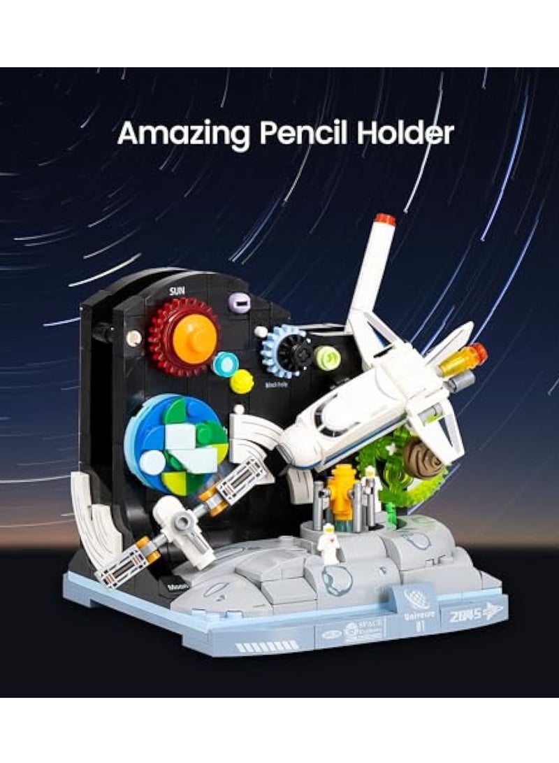KASTWAVE 332 PCS Infinite Universe Building Set Pencil Holder with Satellite Rockets Space Astronaut, Rockets Building Kit, Great STEM Toy DIY Enrollment/Birthday Gift for Kids Ages 6+ & Adults  - Image 2