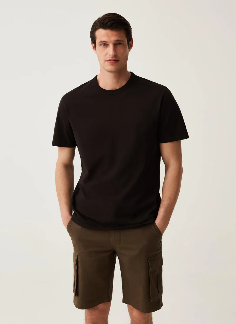 او في اس OVS Cargo Bermuda Shorts In Linen And Cotton