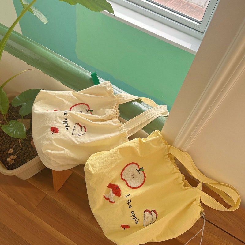 Bag Women'S Korean-Style Letter Printing Shoulder Casual All-Match Drawstring Tote Bag Large Capacity - Image 3