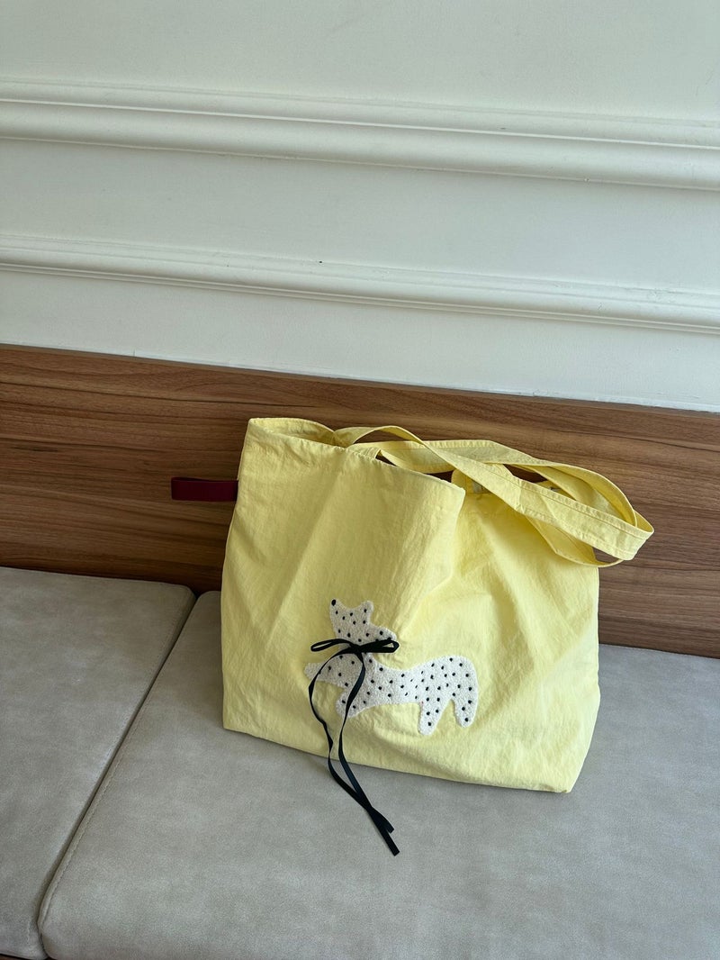 Bag Women'S Korean-Style Letter Printing Shoulder Casual All-Match Drawstring Tote Bag Large Capacity - Image 1