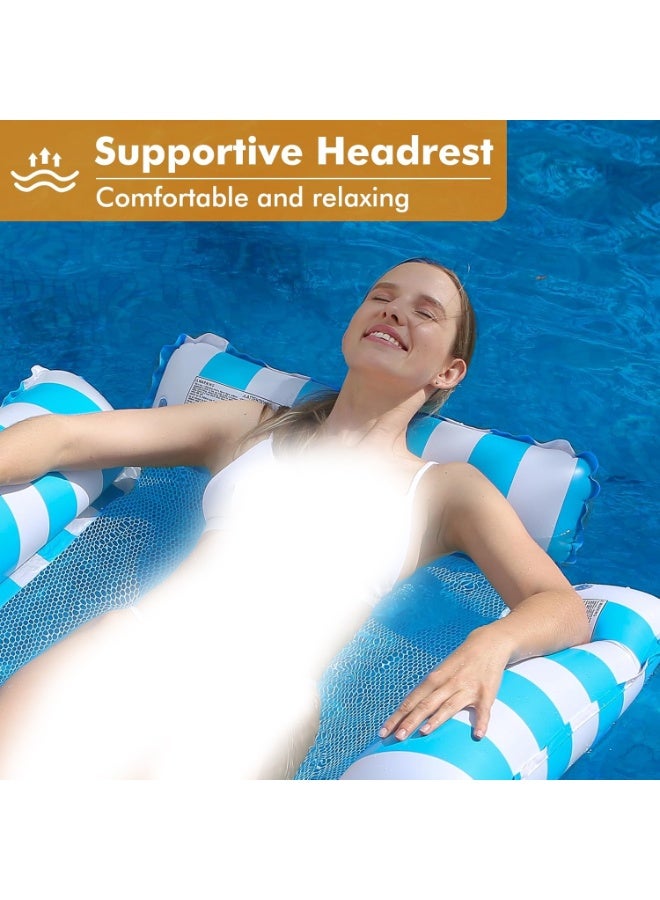 Inflatable Pool Float Chair Lounge for Adults & Kids – 4-in-1 Hammock Style Water Float – Stripe Pattern – Comfortable Mesh Support – Summer Pool Party Fun - Image 3