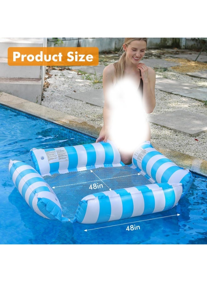 Inflatable Pool Float Chair Lounge for Adults & Kids – 4-in-1 Hammock Style Water Float – Stripe Pattern – Comfortable Mesh Support – Summer Pool Party Fun - Image 5