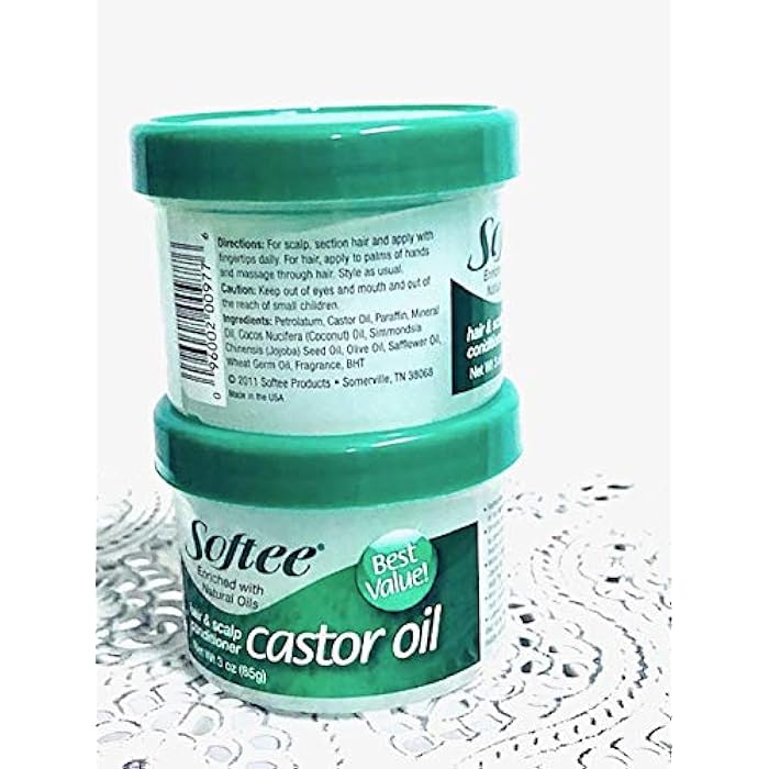 Softee Softee castor oil hair & scalp conditioner 3 ounce, White, 3 Ounce - Image 3