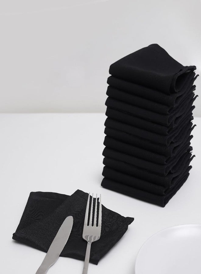 Urby Eco Hanky 10X10in Reusable Small Cloth Napkins. Eco Friendly. Ideal Use as Kids Napkins for Lunch. Dinners. Occasions Like Weddings, Thanksgiving, Restaurants Cocktail Parties. (12pk Black). - Image 1