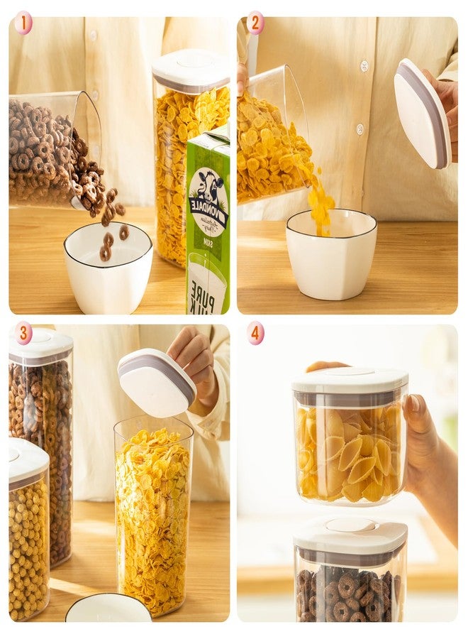 LivLab Cereal Container - 3Lbs Airtight Small Grips POP Rice Dispenser Cat/Dog Food Container (D1005-Z1) - Image 4