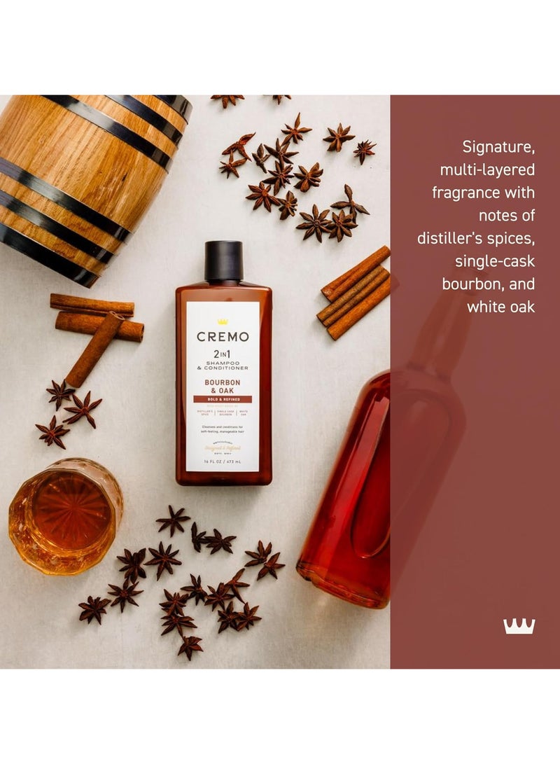 كريمو شامبو وبلسم بوربون آند أوك باربر 2 في 1، 16 أونصة سائلة - Image 2