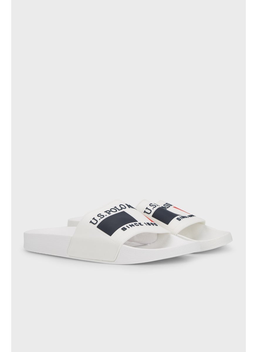 U.S. Polo Assn. - 3M Nico 3Fx Men's White Slider Slippers 101373187 - Image 1
