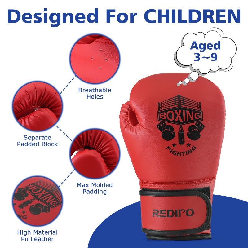 Redipo Kids Boxing Gloves, Sponge Foam Training Sparring Gloves Thai Kick Boxing for Kid and Youth, Suitable for Boys and Girls Age 3 to 9 Years - Image 4