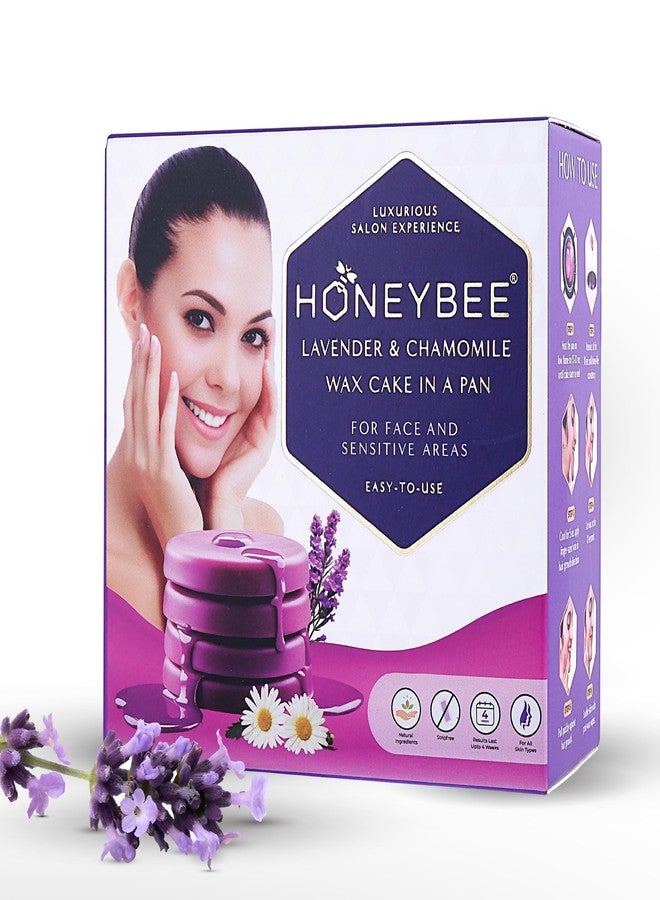 Honeybee Lavender & Chamomile Wax Cake for Women | 1st Time in India Liposoluble Wax Disc | Katori Face Wax | Stripless Kit for Sensitive Skin - Bikini, Chin, Armpits - 20g x 4 Cakes - Image 1