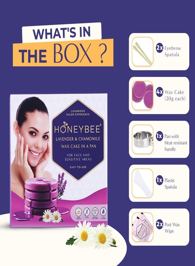 Honeybee Lavender & Chamomile Wax Cake for Women | 1st Time in India Liposoluble Wax Disc | Katori Face Wax | Stripless Kit for Sensitive Skin - Bikini, Chin, Armpits - 20g x 4 Cakes - Image 3