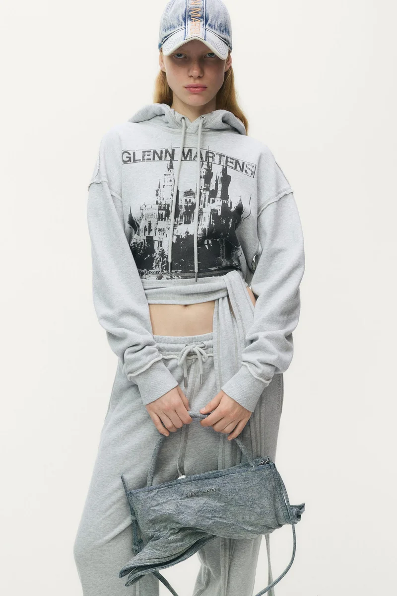 H&M Tie-detail printed hoodie