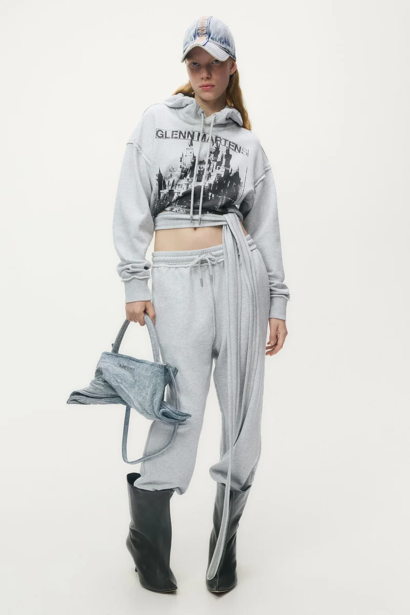 H&M Tie-detail printed hoodie