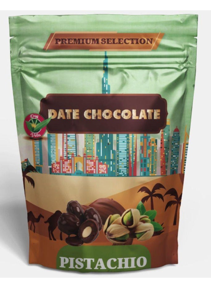 Day Veta Premium Date Chocolate with Pistachio – Chocolate Covered Dates with Pistachio Filling – Premium Selection Sweet Snack - Image 1