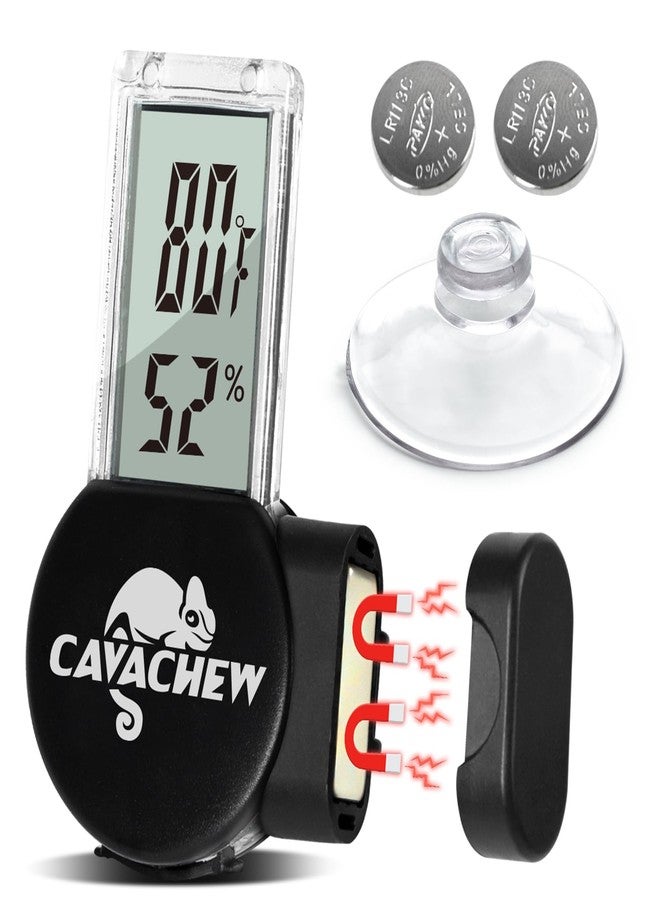 CAVACHEW Magnetic Reptile Thermometer and Humidity Gauge, Digital Tank Thermometer Hygrometer with LCD Display, Habitat Temp Humidity Meter Accessories for Bearded Dragon, Snake, Hermit Crabs, Gecko - Image 1